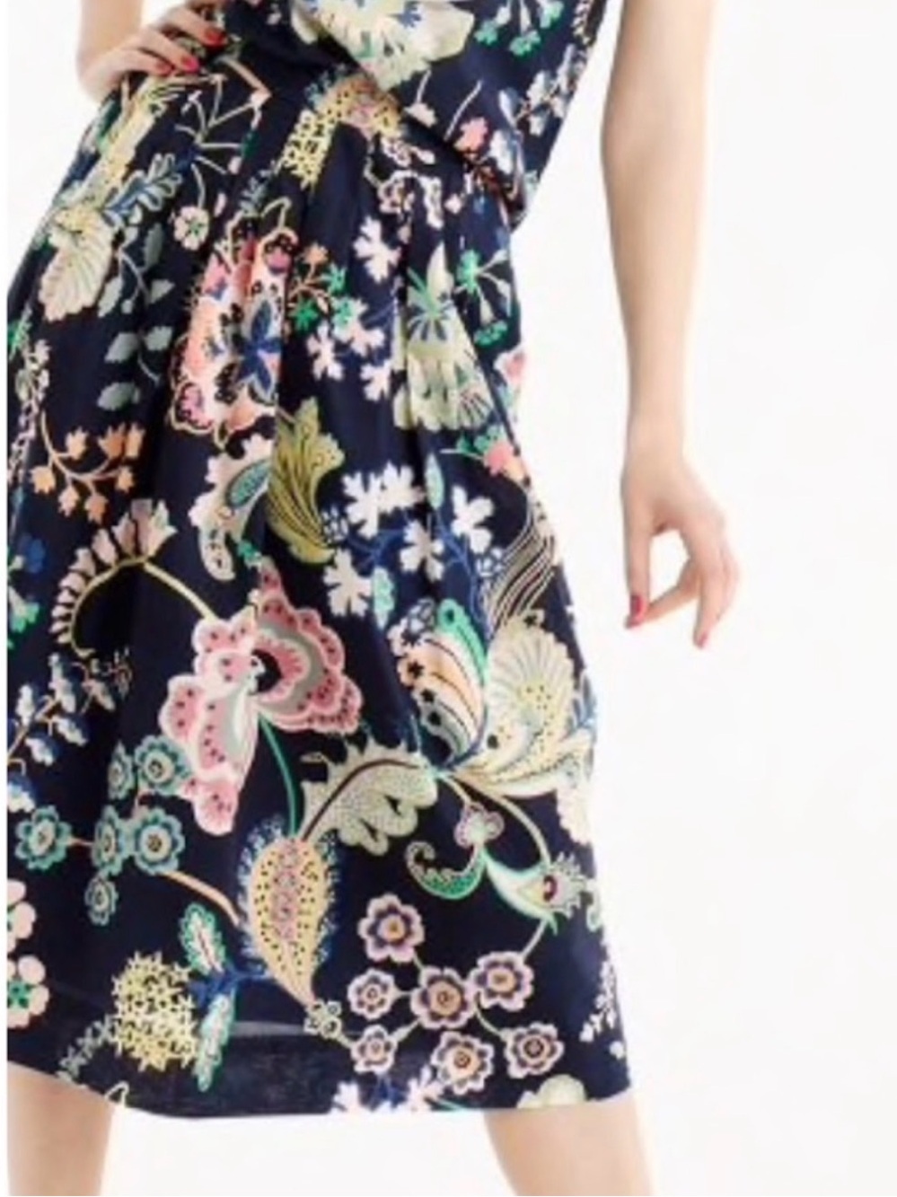 J Crew Liberty Symphony Flora Print Skirt Navy Size 8 NWT